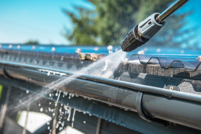 High-Pressure Water Gutter Cleaning
